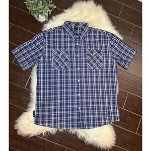 Enyce red/blue plaid casual button down short sleeved shirt sz 5X